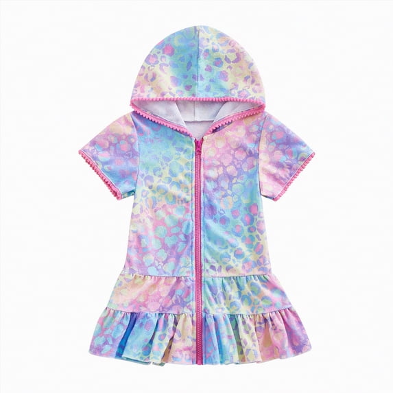 mgoYE 5t Girls Swimsuit Toddler Little Girl Swim Cover Up Beach Towel Bathing Suit Cover Ups Swimsuit Summer Baby Beach Essentials(Purple,6-7 Years)