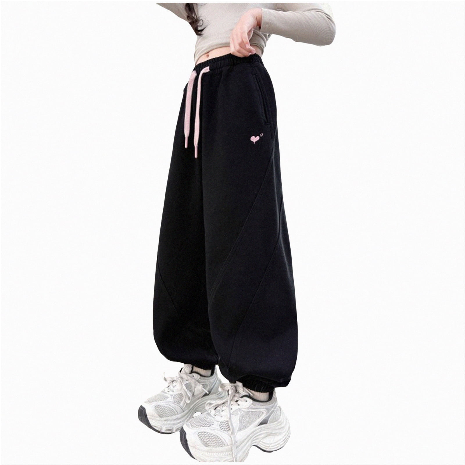 mgoYE 5t Pants Girls Girl's Bow Side Waist Track Pants Cute Wide