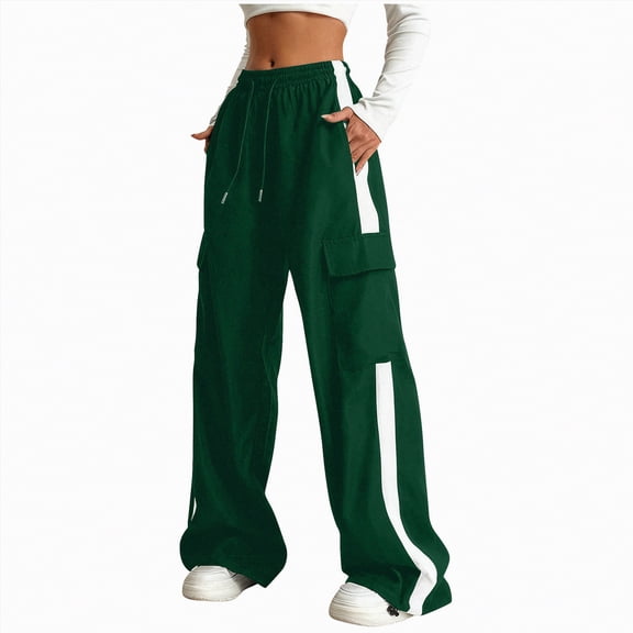 mgoYE 5t Pants Girls Girls Summer Striped Side Fashion Baggy Track Pants Cute Bowknots Y2K Wide Leg Sweatpants 5-14 Years(Dark Green,11-12 Years)