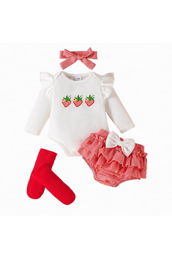 6-9 Month Girl Clothes Preemie Newborn Baby Girl Clothes Infant Romper Fall Winter Outfits Gifts for Girls Cute Bell Bottoms Pant Sets(Red,6-9 Months)