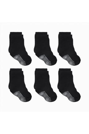 6 Pack Toddler Socks with Grips Anti Slip 0-7 Years , Kids Grip Socks for Girls Boys Soft Cartoon Grippy Baby Sock(G,1-3 Years)
