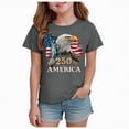 thumbnail image 1 of mgoYE America 250th Anniversary Shirt Girls Girls Boy's 4th of July Independence Day T-Shirt Summer 1776 USA America Memorial Day Graphic Tees Tops(Grey,13-14Years), 1 of 5