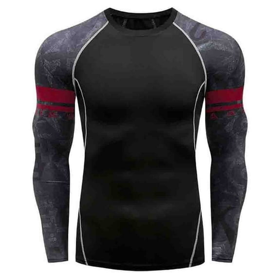 mgoYE Athletic Shirts for Men Compression Shirt Men Long Short Sleeve Cooling Rash Guard Athletic T Shirt for Sports| S