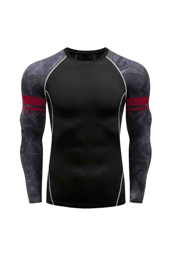 Athletic Shirts for Men Compression Shirt Men Long Short Sleeve Cooling Rash Guard Athletic T Shirt for Sports| S