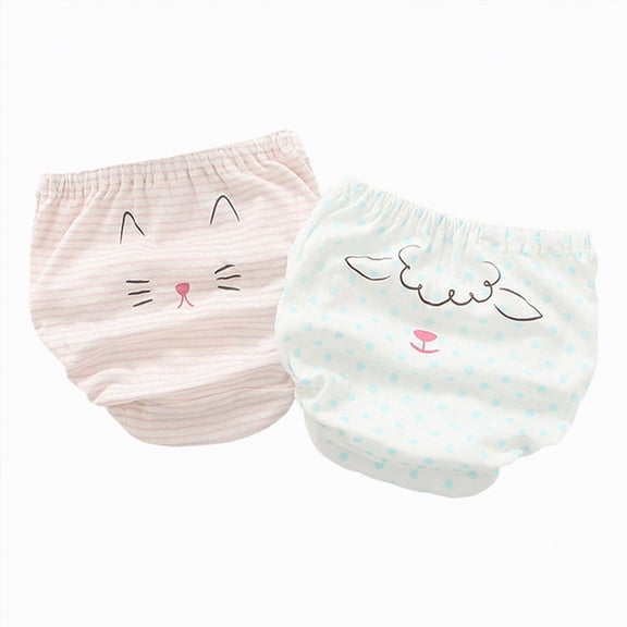 mgoYE Baby Bloomers 0-3 Months Girl 2Pcs Diaper Covers for Girls Baby Bloomers for Toddler Girls Ruffle Cute Cotton Baby Girl Shorts Toddler Girl Bloomers (Blue,100)