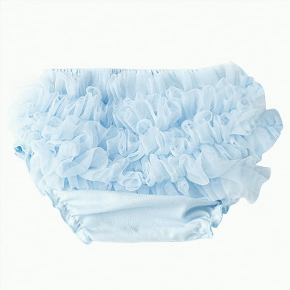 mgoYE Baby Bloomers 0-3 Months Girl Baby Tulle Ruffle Bloomer for Newbornr Infant Girls Cotton Diaper Covers Cute Briefs Panties Shorts (Sky Blue,6-15 Months)