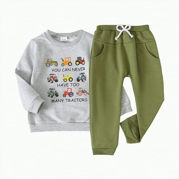 mgoYE Baby Boy Clothes 12-18 Months Baby Winter Clothes Toddler Baby Boy Clothes Long Sleeve Sweatshirt Pants Set Fall Winter Outfits(Grey,12-18 Months)