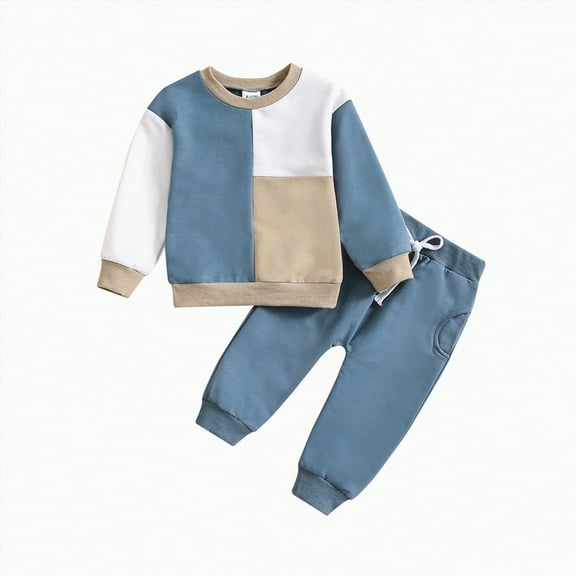 mgoYE Baby Boy Clothes 12-18 Months Baby Winter Clothes Toddler Baby Boy Clothes Long Sleeve Sweatshirt Pants Set Fall Winter Outfits|Khaki 12-18 Months