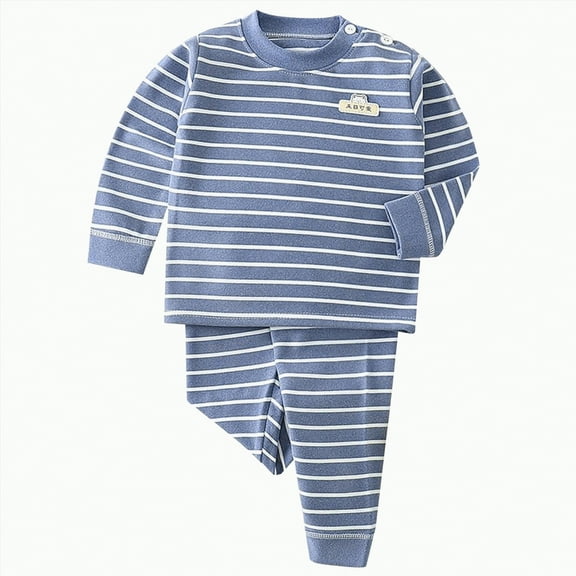 mgoYE Baby Boy Clothes 12-18 Months Fall Outfits Set Clothes Long Sleeve Sweatshirt Sweatpants 2 Piece Casual Autumn Clothing for Kids Boys|Dark Blue 12-18 Months