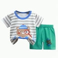 thumbnail image 1 of mgoYE Baby Boy Clothes 12 Months Shorts Set Toddler Baby Clothes for 2t 3t Boys Cute Summer Short Sleeve T-Shirt Tops Shorts Clothes Sets Baby Boy Outfits(Light Blue,18-24 Months), 1 of 4