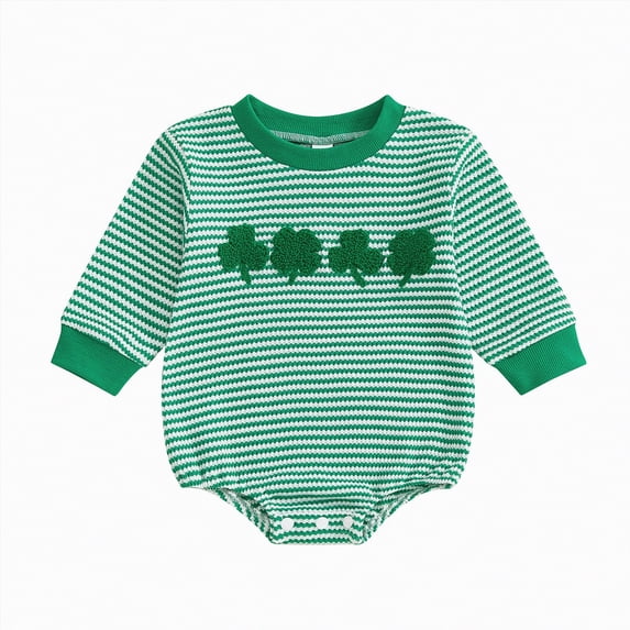 mgoYE Baby Boy Clothes 3-6 Months Newborn Baby Girl Easter Outfit Bunny Bubble Romper Sweatshirt Infant Long Sleeve Onesie Spring Summer Clothes(Green,12-18 Months)