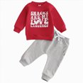 thumbnail image 1 of mgoYE Baby Boy Clothes 6-9 Months Baby Boy Fall Clothes Set Long Sleeve Letter Print Sweatshirt Pants Toddler Infant Outfits 6 12 18 24 Months 2T(Red,12-18 Months), 1 of 6