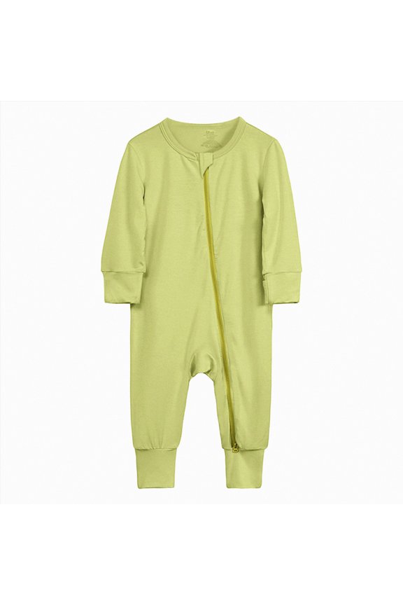 Baby Boy Clothes 6-9 Months Baby Long Sleeve Romper Jumpsuit, Premium Soft One Piece Pajamas Boy Girl 2-Way Zipper Coverall Sleeper(Green,12-18 Months)