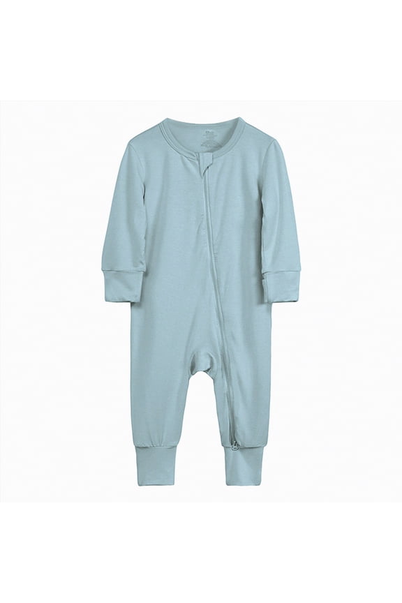 Baby Boy Clothes 6-9 Months Baby Long Sleeve Romper Jumpsuit, Premium Soft One Piece Pajamas Boy Girl 2-Way Zipper Coverall Sleeper(Light Blue,3-6 Months)