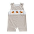 thumbnail image 1 of mgoYE Baby Boy Clothes 9-12 Months Toddler Mamas Boy Outfit Sleeveless Baby Romper Smocked Jumpsuit One Piece Shortalls Summer Clothes Rompers Baby Girls|Khaki 0-3 Months, 1 of 7