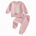 thumbnail image 1 of mgoYE Baby Boy Clothes Easter 3-6 Months Toddler Baby Boy Easter Outfit Printed Crewneck Long Sleeve Sweatshirt Top Jogger Pants Set(Pink,3-6 Years), 1 of 8