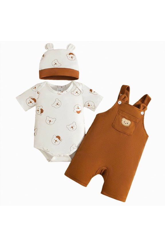 Baby Boy Clothes Newborn Romper Spring Summer One-piece Outfit Infant Cute Cartoon Clothing Set Size 0-3 Months