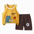 thumbnail image 1 of mgoYE Baby Boy Clothes Summer Newborn Toddler Boys 2 PCS Tank Top and Shorts Set Cotton Sleeveless Shirts and Shorts Summer Outfits|Brown 6-12 Months, 1 of 5
