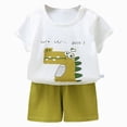 thumbnail image 1 of mgoYE Baby Boy Clothes Toddler Summer Outfit 18-24 Months 2t 3t 4t 5t 6t Girls Outfit Short Sleeve Embroidered T Shirt Tees + Striped/Plaid Shorts 4-5 Years, 1 of 6