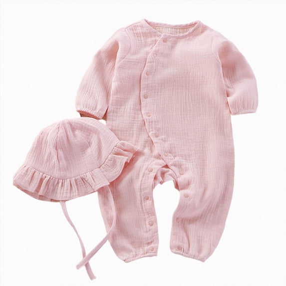 mgoYE Baby Boy Coming Home Outfit Newborn Clothes MuslinCotton Wrap Romper Long Sleeve Jumpsuits Boho Infant Clothes with Hat(Red,6-12 Months)