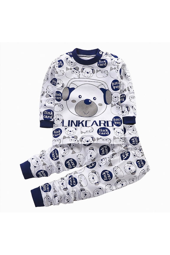 Baby Boy Fall Clothes Toddler Boy Clothes Fall Outfits 6 12 18 24 Months 2T 3T 4T 5T Funny Letter T Shirt Elastic Waist Pockets Pant Set(Navy,4-5 Years)