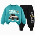 thumbnail image 1 of mgoYE Baby Boy Fall Outfits Boys Fall Outfits 3 6 12 18 24 Months 2T 3T 4T 5T 2 Piece Outfits Contrast Color Long Sleeve Sweatshirt and Elastic Pants Set(Light Blue,3-4 Years), 1 of 7