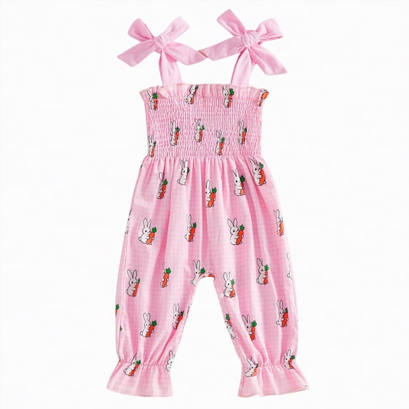 mgoYE Baby Boy Girl Easter Outfit Newborn Bunny Onesie Infant Rabbit Jumpsuit Romper Spring Cute Clothes(Pink,3-6 Months)