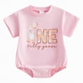 thumbnail image 1 of mgoYE Baby Boy Outfit Baby Girl 1st Birthday Outfit One Goose Bubble Romper Sweatshirt Short Sleeve Bodysuit T-Shirt Summer Clothes(Light Pink,6-12 Months), 1 of 7