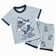 thumbnail image 1 of mgoYE Baby Boy Pjs 0-3 Months Baby Boy Shorts Set - Toddler Summer Clothes with Dinosaur Cotton Tops + Shorts Outfits Clothing|Dark Gray 4-5 Years, 1 of 9