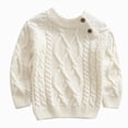 thumbnail image 1 of mgoYE Baby Boys Girls Cable Knit Pullover Sweater Fleece Lined Vintage Warm Sweatshirt Size 3-4 Years, 1 of 4