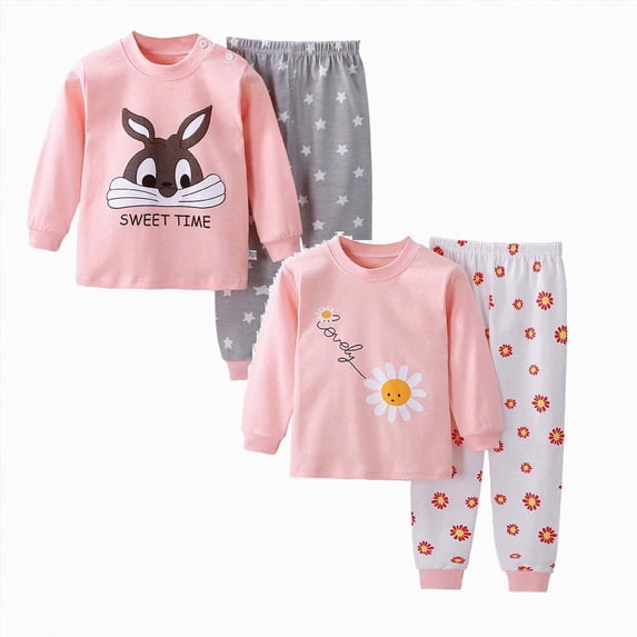 mgoYE Baby Clothes 3 6 12 18 24 Months 3T 4T 5T 6T Girls Fall Winter Outfits Toddler Girl Fall Outfits Long Sleeve Sweatshirt Pants Set 4Pcs Size 4-5 Years