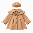 thumbnail image 1 of mgoYE Baby Coats Fall Winter Kid Baby Girl Button Jacket Clothes Baby Outwear Clothes with Beret 12-18 Months, 1 of 9