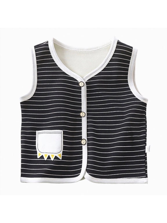 Baby Cotton Warm Vests Unisex Infant to Toddler Padded Waistcoat(Black,3-4 Years)