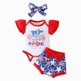 thumbnail image 1 of mgoYE Baby Girl 4th Of July Outfit Newborn Romper and Shorts 3 6 9 12 18 24 Months Independence Day My 1st Fourth of July Clothes Size 0-3 Months, 1 of 7