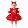 thumbnail image 1 of mgoYE Baby Girl Christmas Outfit Newborn Infant My First Christmas Dress Tutu Skirt with Headband Set, 1 of 8