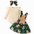 thumbnail image 1 of mgoYE Baby Girl Clothes 3 6 9 12 18 Months Preemie Baby Girl Overall Skirt Fall Winter Outfits Gifts for Girls Cute Skirt Sets(White,0-3 Months), 1 of 8