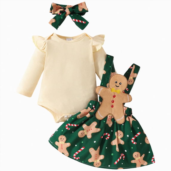 mgoYE Baby Girl Clothes 3 6 9 12 18 Months Preemie Baby Girl Overall Skirt Fall Winter Outfits Gifts for Girls Cute Skirt Sets(White,0-3 Months)