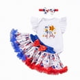 thumbnail image 1 of mgoYE Baby Girl Clothes 3-6 Months Newborn Infant Baby Girl Clothes Romper Shorts Set 4th of July Summer Outfits Cute Baby Clothes Girl|Watermelon Red 3-6 Months, 1 of 5