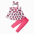 thumbnail image 1 of mgoYE Baby Girl Clothes Outfits Ruffle Sleeve Shirt Top and Pants Toddler 3 Piece Set Fall Winter, 1 of 9