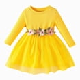 thumbnail image 1 of mgoYE Baby Girl Dress Newborn Toddler Flower Girl Fall Winter Dress Tutu Tulle Dresses for Girls(Yellow,9-12 Months), 1 of 9