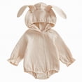 thumbnail image 1 of mgoYE Baby Girl Easter Outfit Bunny Embroidery Onesie Infant Short Sleeve Bubble Romper Cute Easter Clothes(Beige,6-12 Months), 1 of 2