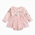 thumbnail image 1 of mgoYE Baby Girl Fall Winter Clothes Long Sleeve Romper Dress Newborn Infant Cute Casual Outfits(Pink,0-3 Months), 1 of 4