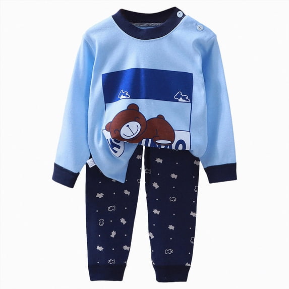 mgoYE Baby Girl Outfit 6 12 18 24 Months 2T 3T 4T 5T Toddler Boy Pant Set Spring Fall Fall Winter Top Pants Set Soft Cute Set for Kids(Dark Blue,3-6 Months)