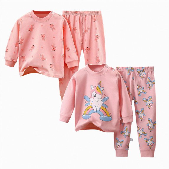 mgoYE Baby Girl Outfits 3 6 12 18 Months 1T 2T 3T 4T 5T Girls Fall Winter Outfits Little Girls Clothes Toddlers Striped Set 4 Piece Fall Pants Set Size 2-3 Years