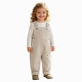 thumbnail image 1 of mgoYE Baby Girl Overalls Romper with White Floral Embroidery, Suspender Jumpsuit Pants Clothing Outfit for Toddlers, 1 of 6