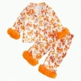 thumbnail image 1 of mgoYE Baby Girl Satin Silk Halloween Pajamas Trim Pumpkin Romper Pajama Toddler Bottom Pjs Nightgown Outfit(Orange,2-3 Years), 1 of 9