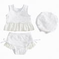 thumbnail image 1 of mgoYE Baby Girl Swimwear 0-3 Months Toddler Baby Girls Swimsuit with Hat Sleeveless Floral Print Bikini Sets Summer Beach 3 Piece Swimwear Bathing Suit(White,18-24 Months), 1 of 7