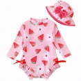 thumbnail image 1 of mgoYE Baby Girl Swimwear 6-12 Months Toddler Girls Two Piece Tankini Top and Bow Tie Bikini Bottom Beach Swimwear Set(Pink,6-12 Months), 1 of 7