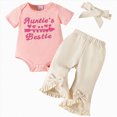 thumbnail image 1 of mgoYE Baby Girls Clothes 12 Months Newborn Infant Baby Girls Outfit Long Sleeve Ruffle Romper Floral Pants Headband Sets 0-18 Months(Pink,3-6 Months), 1 of 9