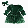 thumbnail image 1 of mgoYE Baby Girls Tutu Dresses Velvet Long Sleeve Romper Dress Flower Ruffle Winter for Princess Holiday Party 0-3 Months, 1 of 8